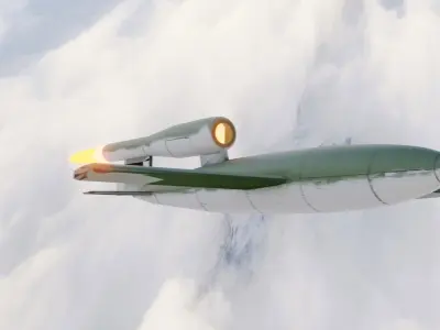 V1 Flying Bomb Animation Low-poly 3D model