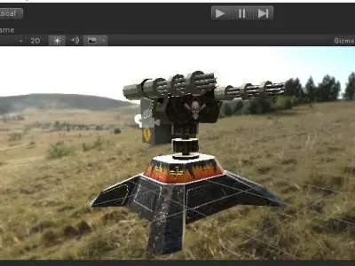 low poly gun machine Low-poly 3D model