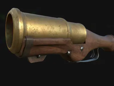 Hand Mortar Bombard Low-poly 3D model