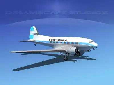 Douglas DC-3 Aerolineas Argentinas  3D model