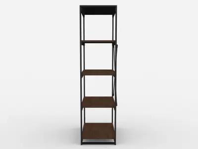 Bookcase Wooden Black and Brown Free 3D model