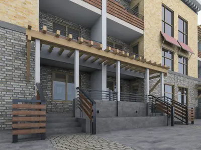 Apartment Complex 02 Low-poly 3D model