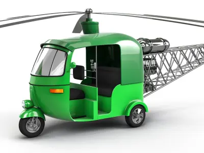 Auto Helicopter Low-poly 3D model