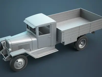 ZIS-5 Flatbed Truck High-Poly 3D model