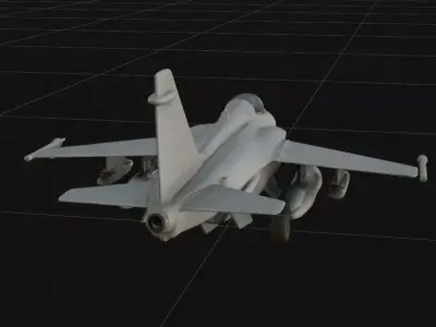 Realistic Modern Supersonic Fighter Jet Aircraft 3D Model Low-poly 3D model