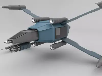 sapceship star wars spaceship Low-poly 3D model