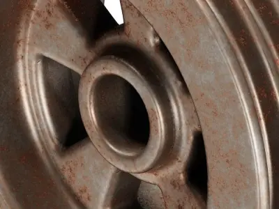 Rusty Metal Pulley 3D model