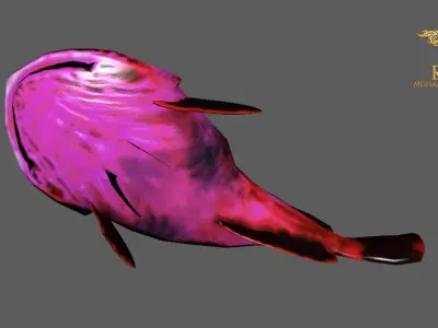 Animated Blob Fish - Loop Animation with 1160 Frames Low-poly 3D model