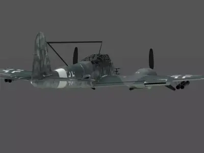  Messerschmitt Me 410 B-6 R3  Anti-Shipping Radar Night Fighter Low-poly 3D model
