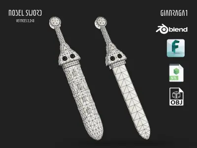 Nobel Sword Low-poly 3D model