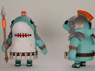 3d lowpoly shark model Low-poly 3D model