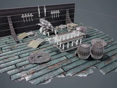 Vessel cannon 3D model Low-poly 3D model