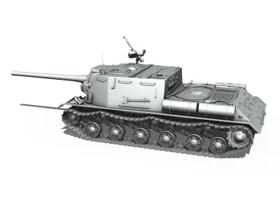 ISU-122 - Soviet heavy self-propelled gun  3D model