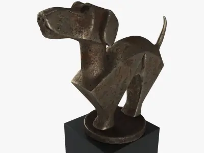 Statuette of a dog 3D model