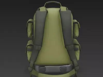 Realistic Tactical Survival Backpack 3d model Low-poly 3D model