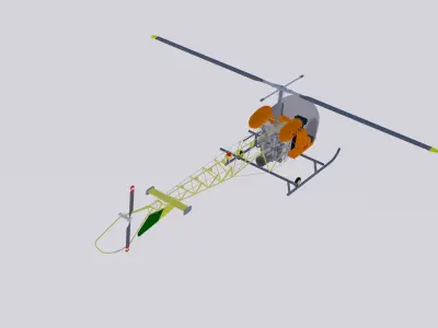 Bell H-13 Sioux 3D model