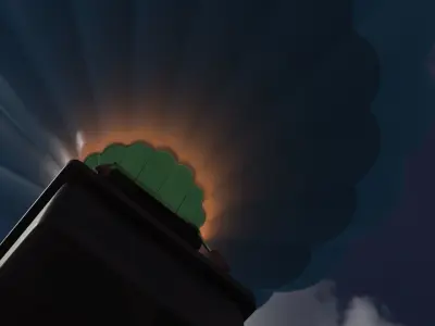 Hot air balloon- Low-poly 3D model