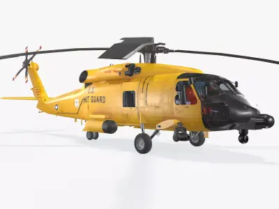 Sikorsky MH-60T Jay Hawk Complex Animation Low-poly 3D model
