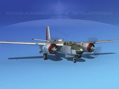 Douglas B-26C Invader Peru 3D model