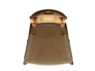 Rattan Style Wooden and Weaved Chair Lounge Coastal Boho Free low-poly 3D model
