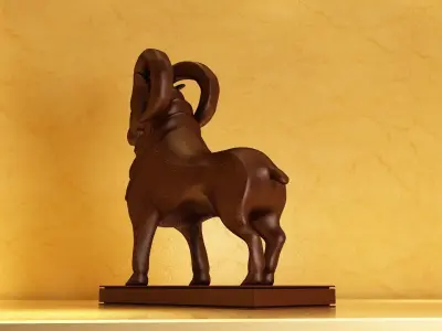 goat animal horn nature mammal farm barn sheep sculpture  3D model