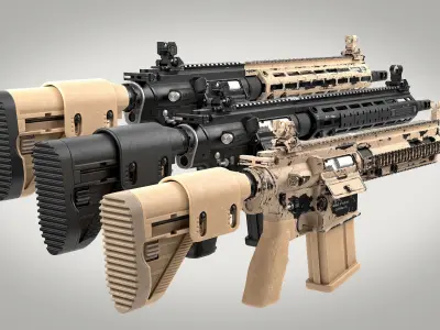 MR 762 Designated Marksman Rifle Low-poly 3D model