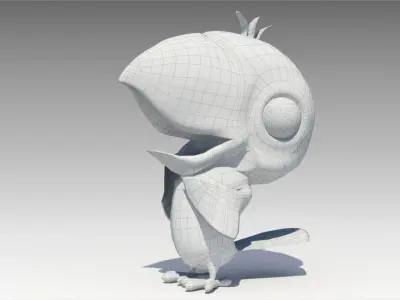 Parrot Toon Animated Low-poly 3D model