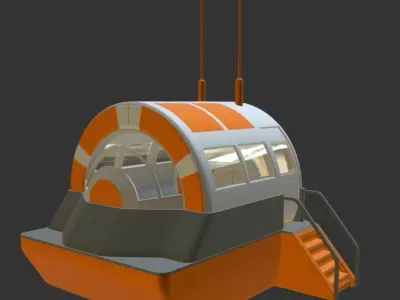 Futuristic Drivers Cap Module High-Poly 3D model