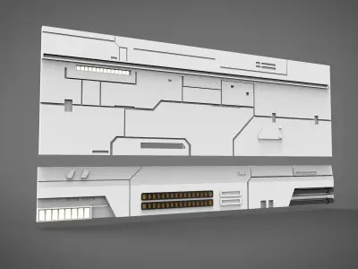 sci-fi wall architect interior 2 3D print model