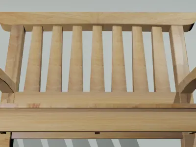 Wooden bench Free low-poly 3D model shop
