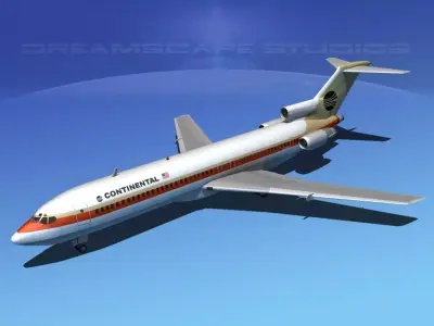 Boeing 727-200 Continental 1 3D model