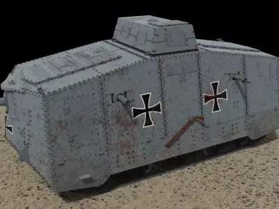 German A7V Tank 3D model