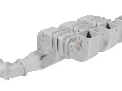 Aluminium HVAC Duct Low-poly 3D model