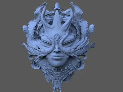 Baroque Hera Mask  3D model
