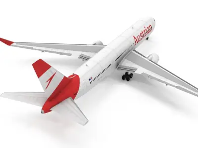 Boeing 767-300ER Austrian Airlines Low-poly 3D model