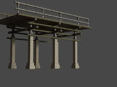 LowPoly Bridge very simple Free low-poly 3D model