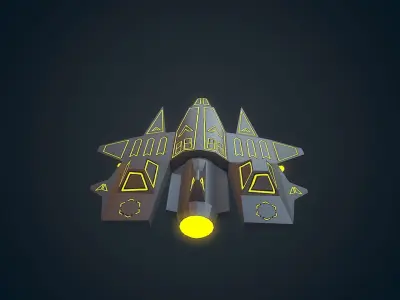 Sci-fi Military drone - 01 Low-poly 3D model