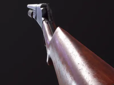 Remington Shotgun Model 17 Low-poly 3D model