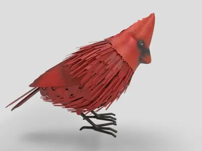 Red Bird  Low-poly 3D model