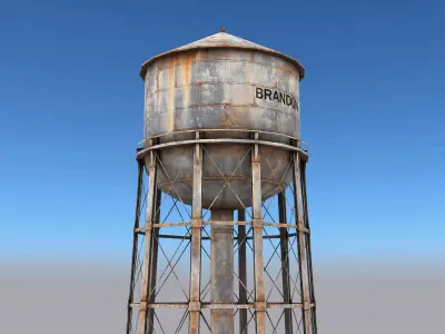 Water Tower Low-poly 3D model