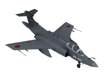 Lowpoly Blackburn Buccaneer Aircraft 3D Model Low-poly 3D model