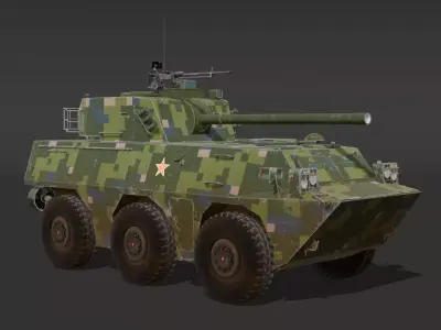 PLL- 05 Self-Propelled Gun-Mortar Low-poly 3D model