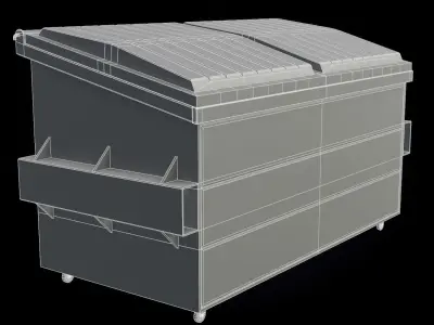 Dumpster PBR trash bin Free low-poly 3D model