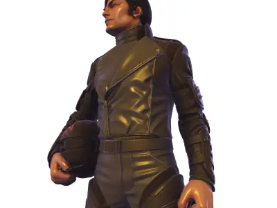 MJ Futuristic Pop King Sci-Fi Soldier Statue 3D print model