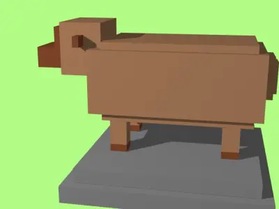 VOXEL SHEEP - MODEL 6 Low-poly 3D model