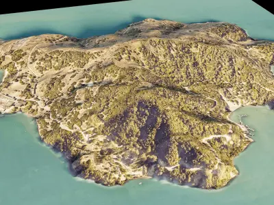 Angel Island terrain 3d model 3D model