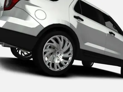 LUXXX LUX23 20inch Rim with Continental Sport Contact 5 Tyre Low-poly 3D model