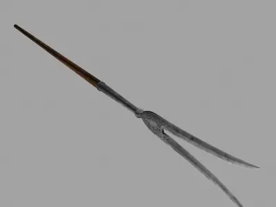 Fauchard fork polearm 3D model