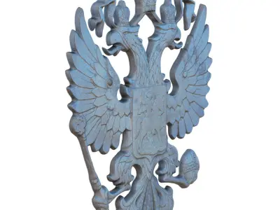 Russian coat of arms Double-headed eagle 3D model