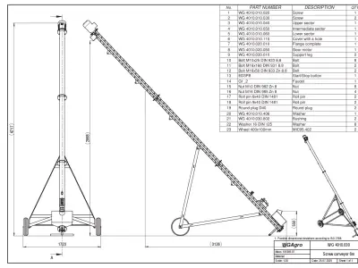 WG 4010 - STL Screw conveyor 6m 3D model